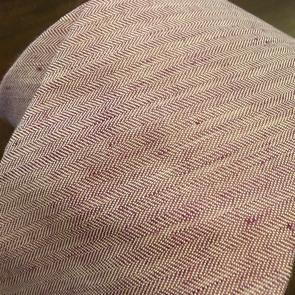 CORNELIANI Linen Classic Herringbone Silk Tie Lot Light Blue & Dusty Rose - Picture 9 of 9